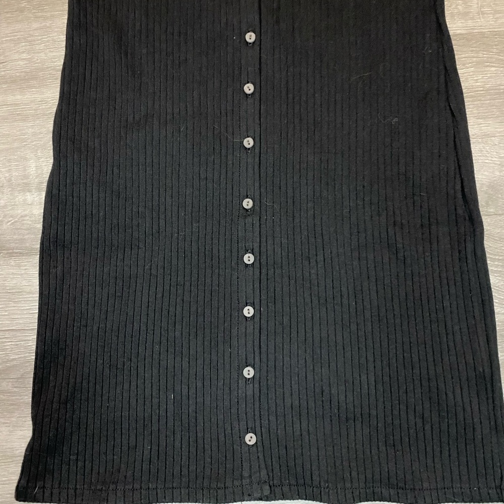 NWT Madewell Button-Front Ribbed Mini Dress - Picture 6 of 9